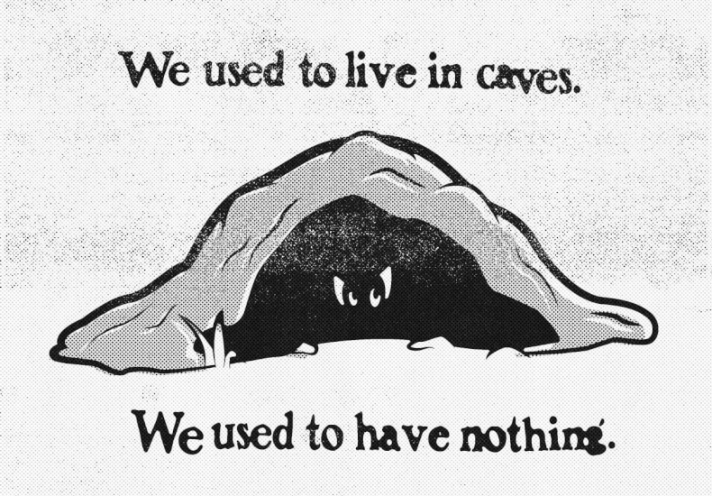 Illustration, mobile column, figure 2 — experiencing life before the internet